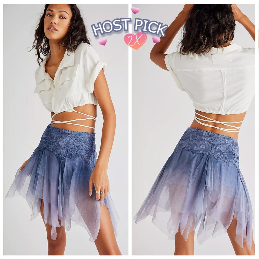 Free People x Brenda Knight NWT !!RARE!! Fairy Chiffon Mini Skirt - Picture 1 of 3
